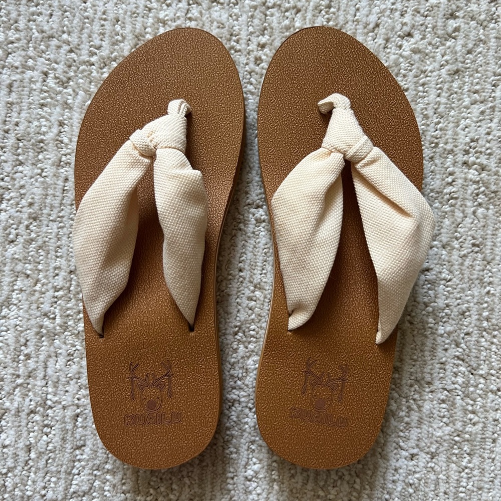 KuaiLu Fabric Knot Sandals for Women with Arch Support